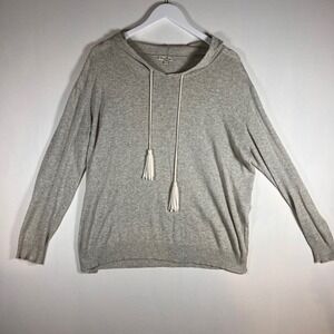 Cortland Park Hoodie Women Small Cotton Linen Gray St John USVI Coastal Sweater